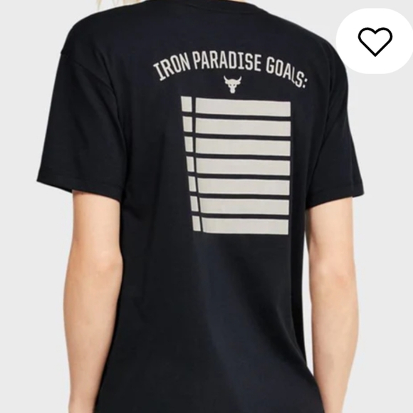 Project Rock Under Armour Hardest Worker In The Room Black T-Shirt Gym Large EUC - Picture 2 of 8